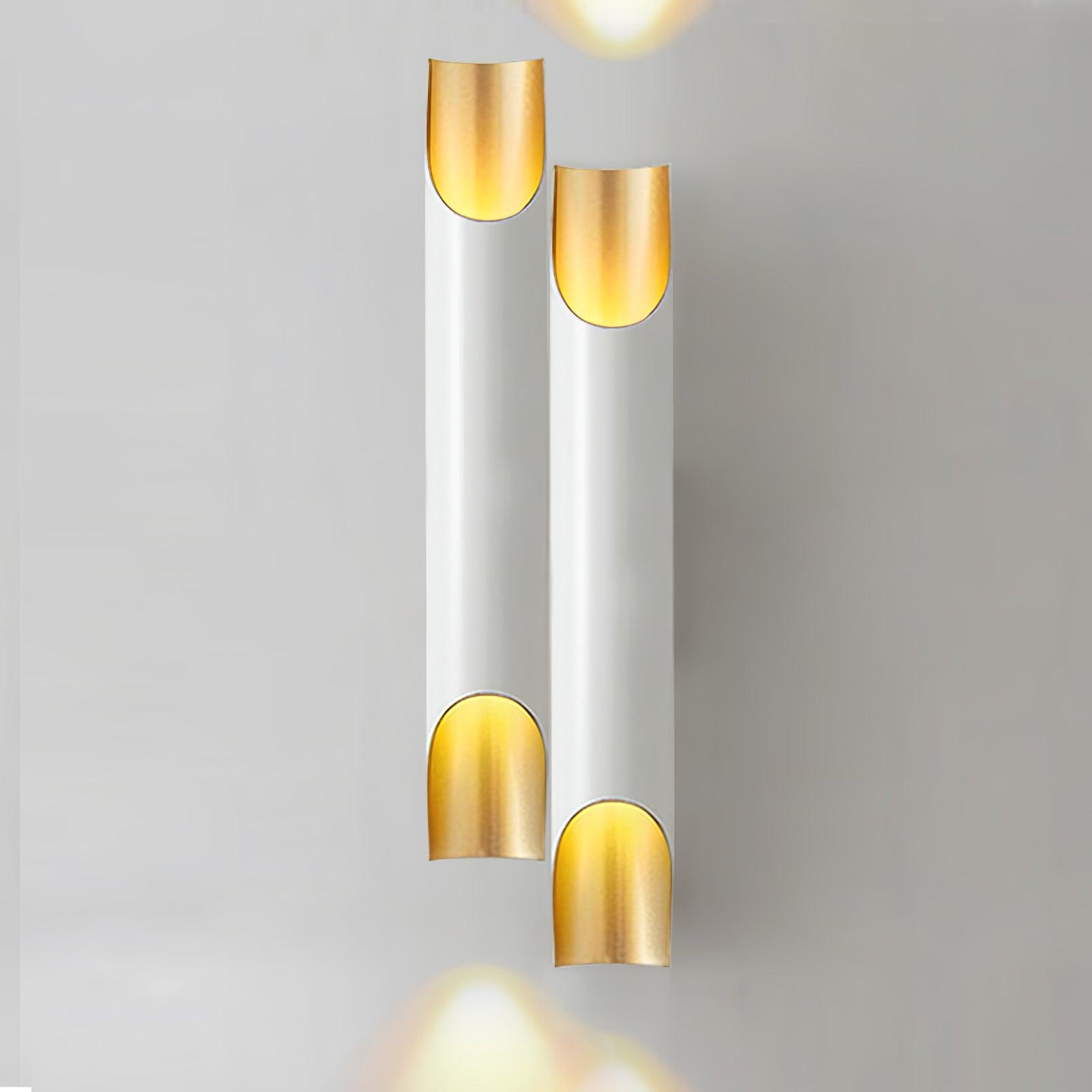Abigali Straight Wall Lamp | Metal, Iron, Aluminum | Black & Gold, White & Gold