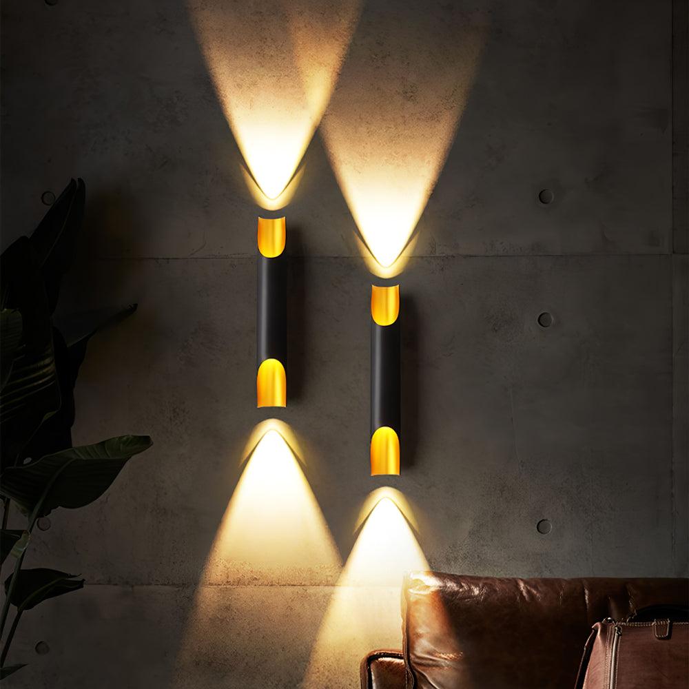 Abigali Straight Wall Lamp | Metal, Iron, Aluminum | Black & Gold, White & Gold