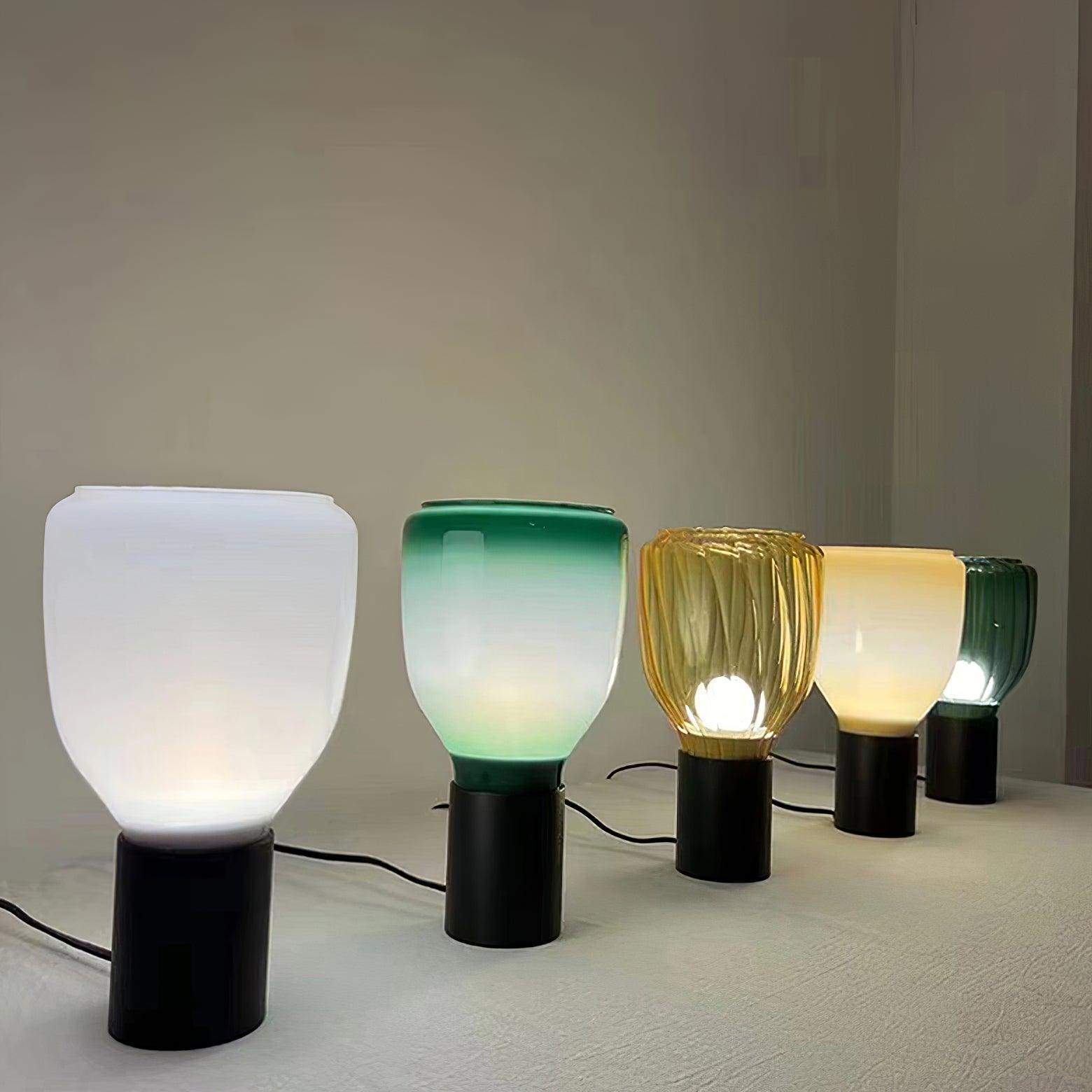 Acquerelli Table Lamp | Blown Glass | Black, Green, Amber