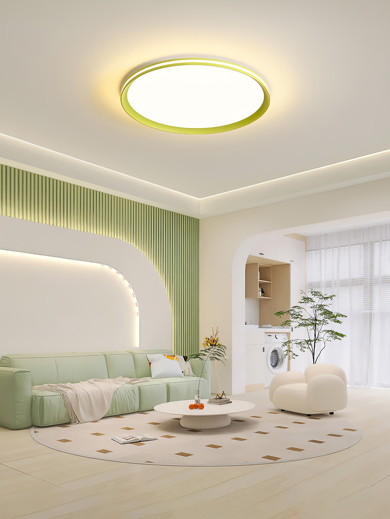 Acrylic Circular LED Ceiling Light | Acrylic | White