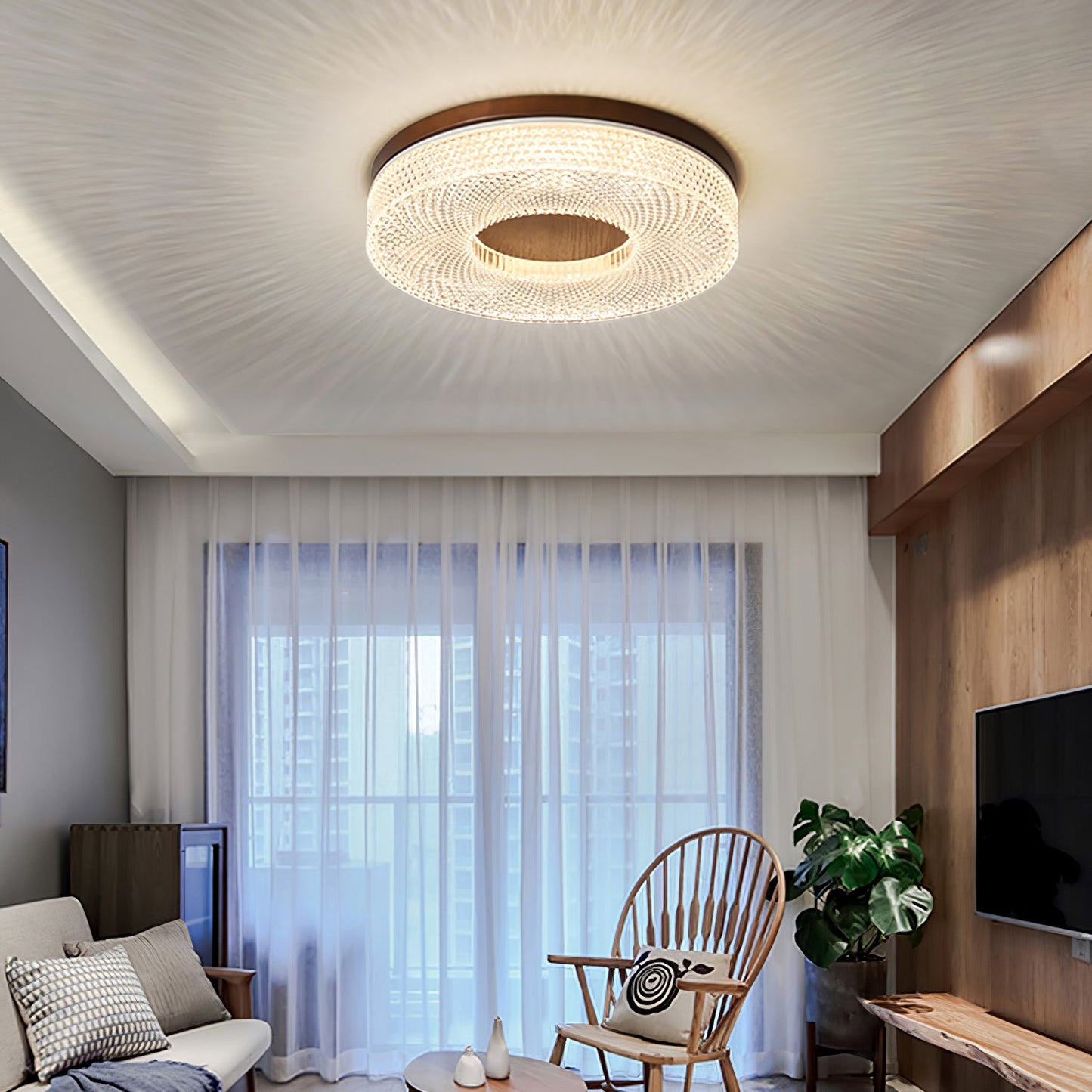 Acrylic Halo Ceiling Light | Round | White