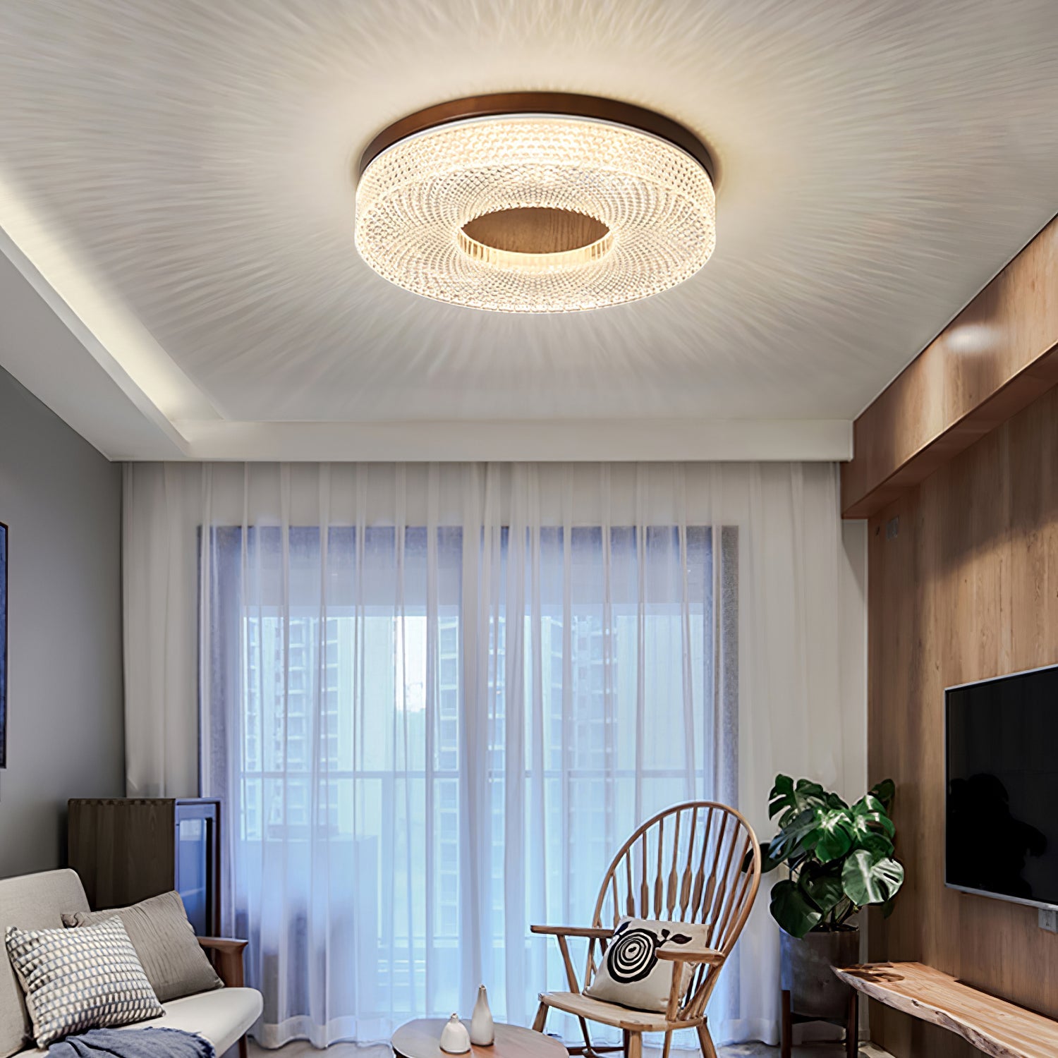 Acrylic Halo Ceiling Light | Round | White