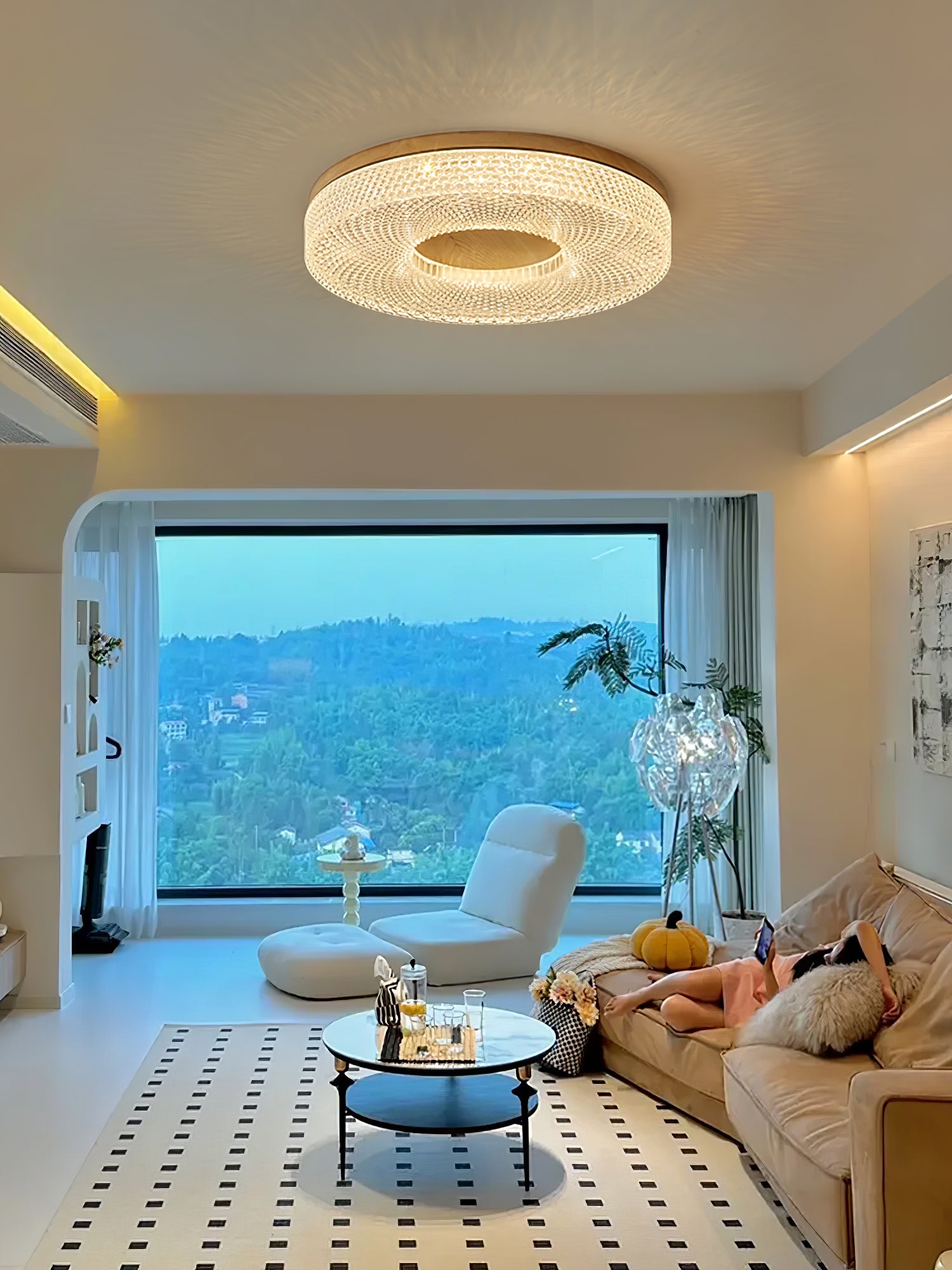Acrylic Halo Ceiling Light | Round | White