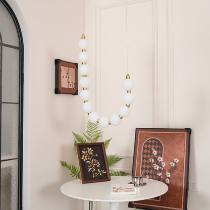 Pearl Necklace Chandelier | Brass & Acrylic | Adjustable Length
