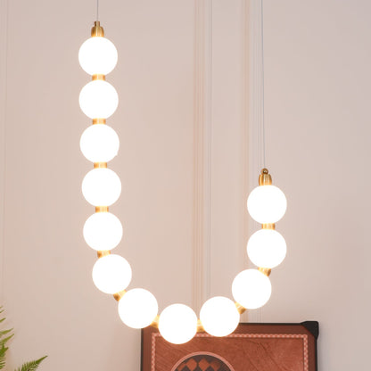 Pearl Necklace Chandelier | Brass & Acrylic | Adjustable Length