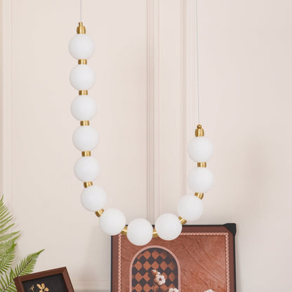 Pearl Necklace Chandelier | Brass & Acrylic | Adjustable Length