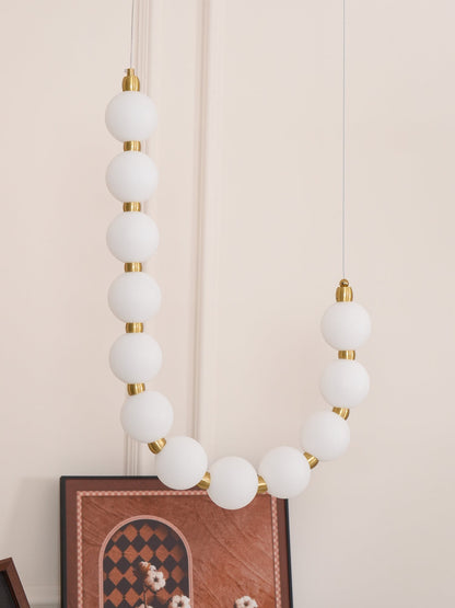 Pearl Necklace Chandelier | Brass & Acrylic | Adjustable Length