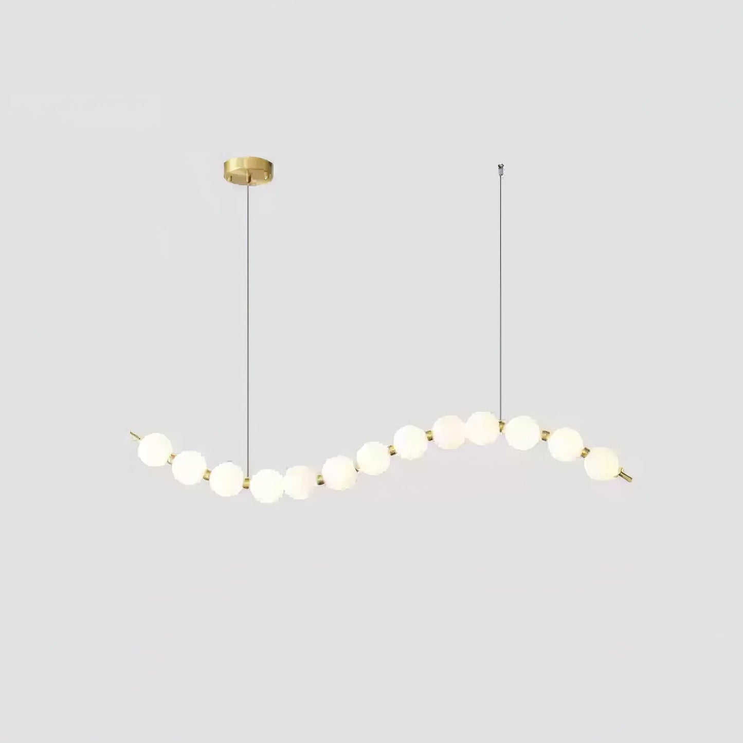 Pearl Necklace Chandelier | Brass & Acrylic | Adjustable Length