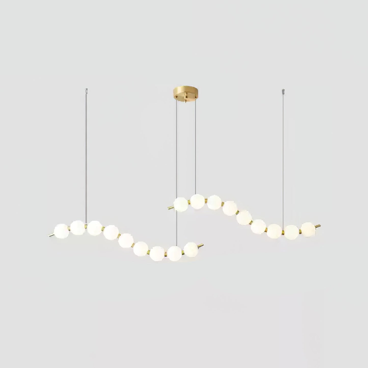 Pearl Necklace Chandelier | Brass & Acrylic | Adjustable Length