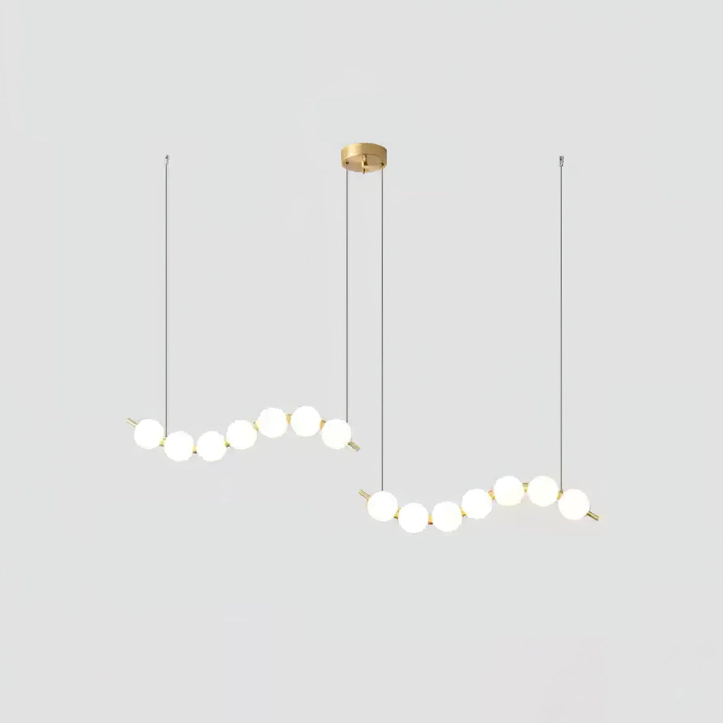 Pearl Necklace Chandelier | Brass & Acrylic | Adjustable Length