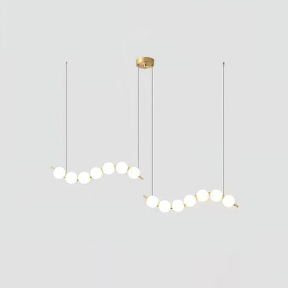 Pearl Necklace Chandelier | Brass & Acrylic | Adjustable Length