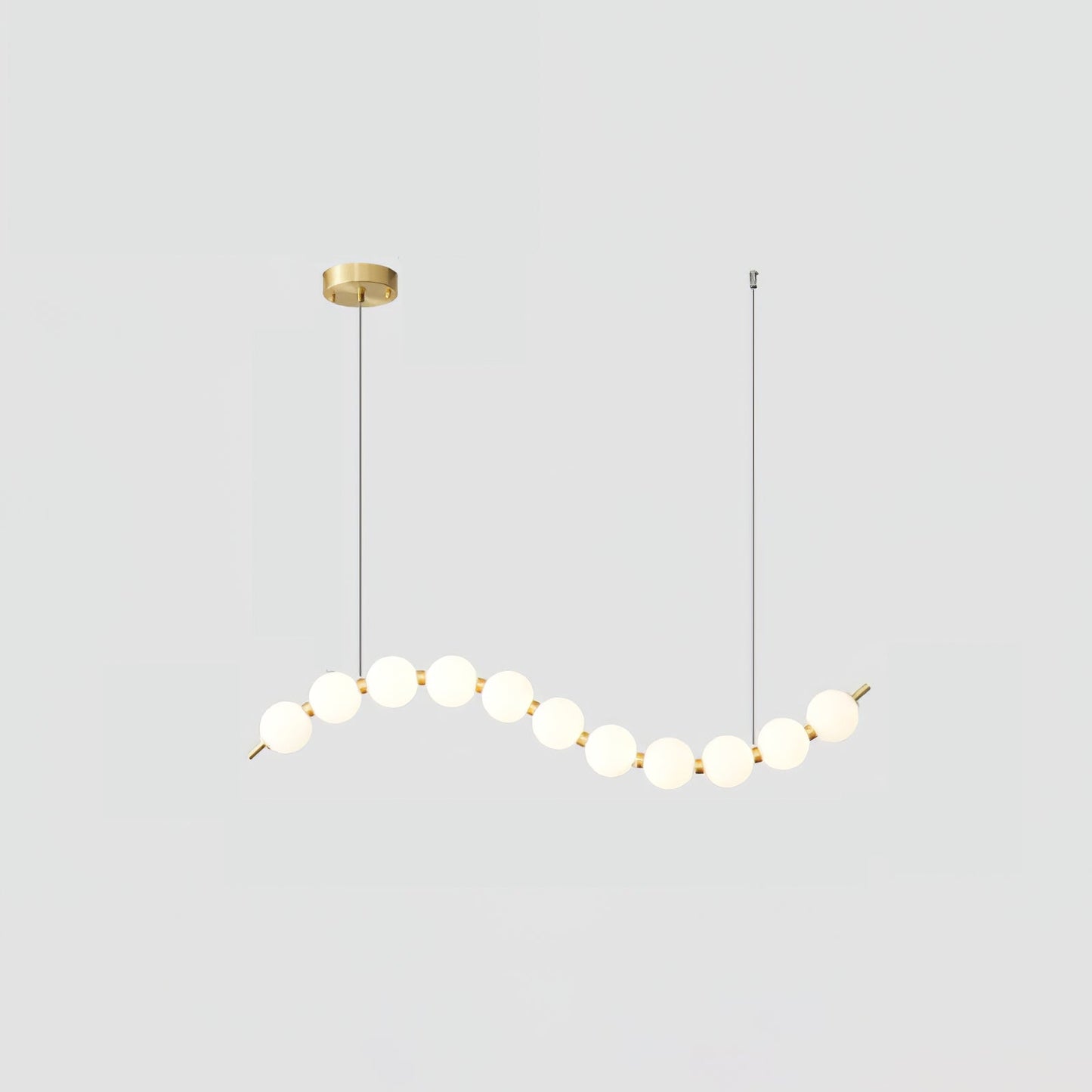Pearl Necklace Chandelier | Brass & Acrylic | Adjustable Length