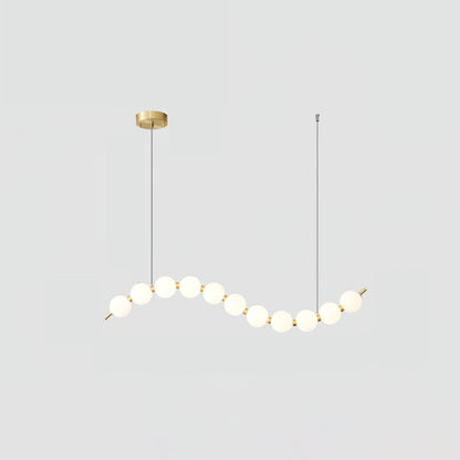 Pearl Necklace Chandelier | Brass & Acrylic | Adjustable Length
