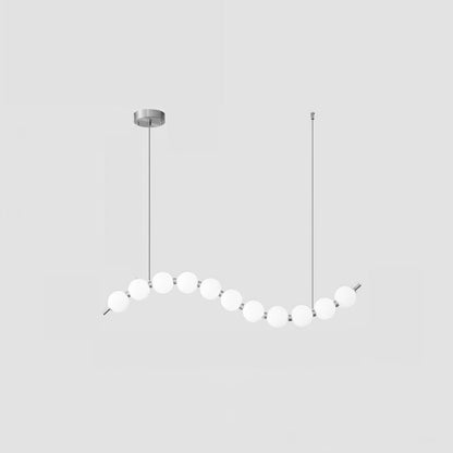 Pearl Necklace Chandelier | Brass & Acrylic | Adjustable Length