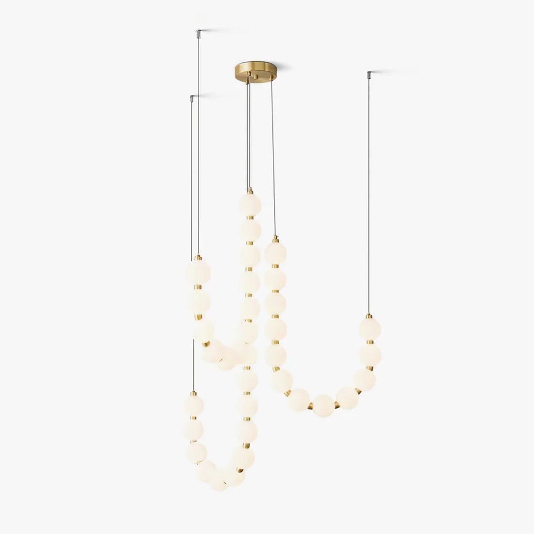 Pearl Necklace Chandelier | Brass & Acrylic | Adjustable Length
