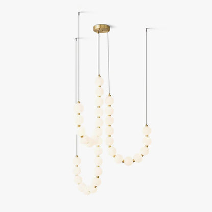 Pearl Necklace Chandelier | Brass & Acrylic | Adjustable Length