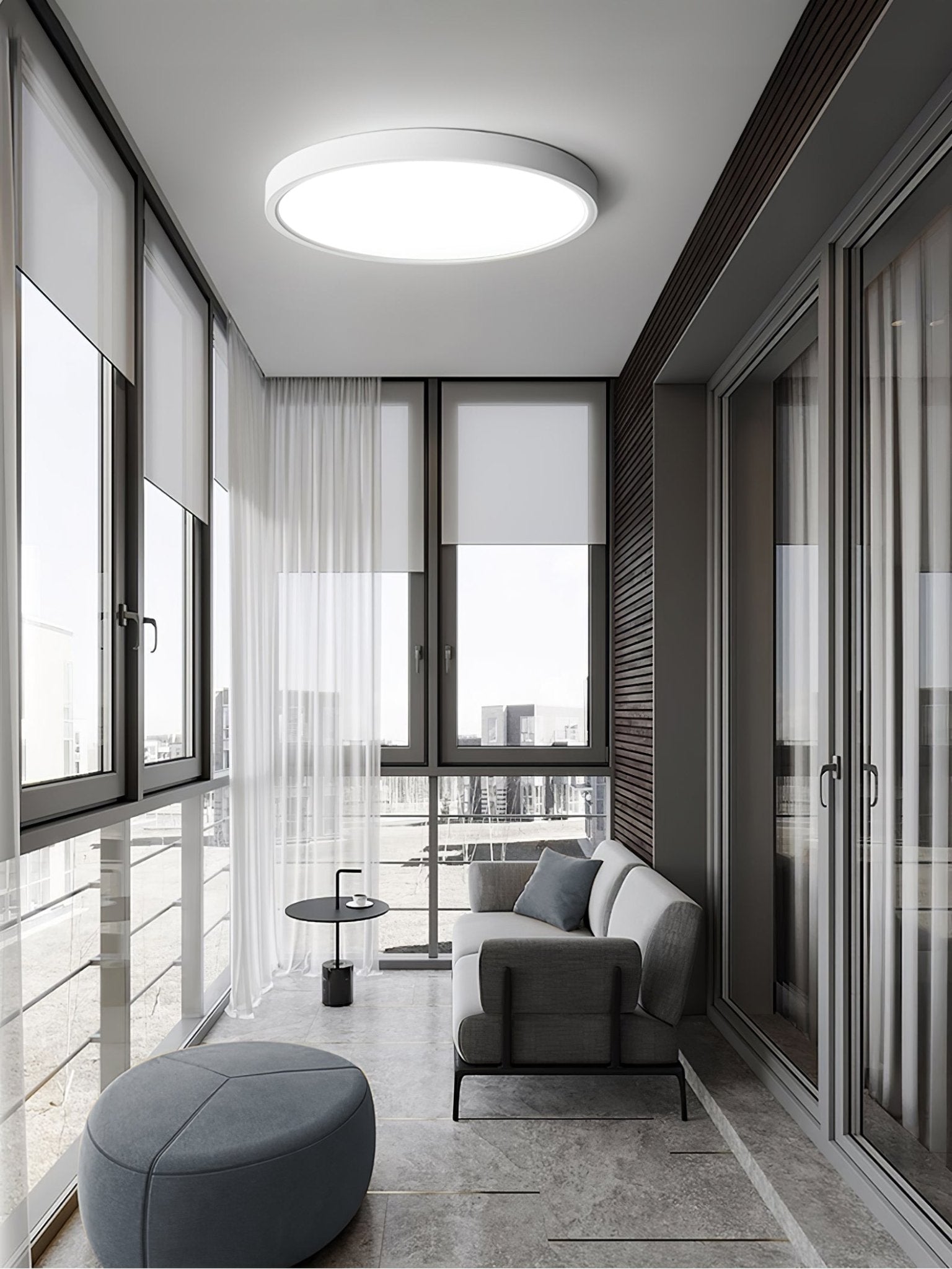 Acrylic Round Ceiling Light | Thinnest Design | White/Black