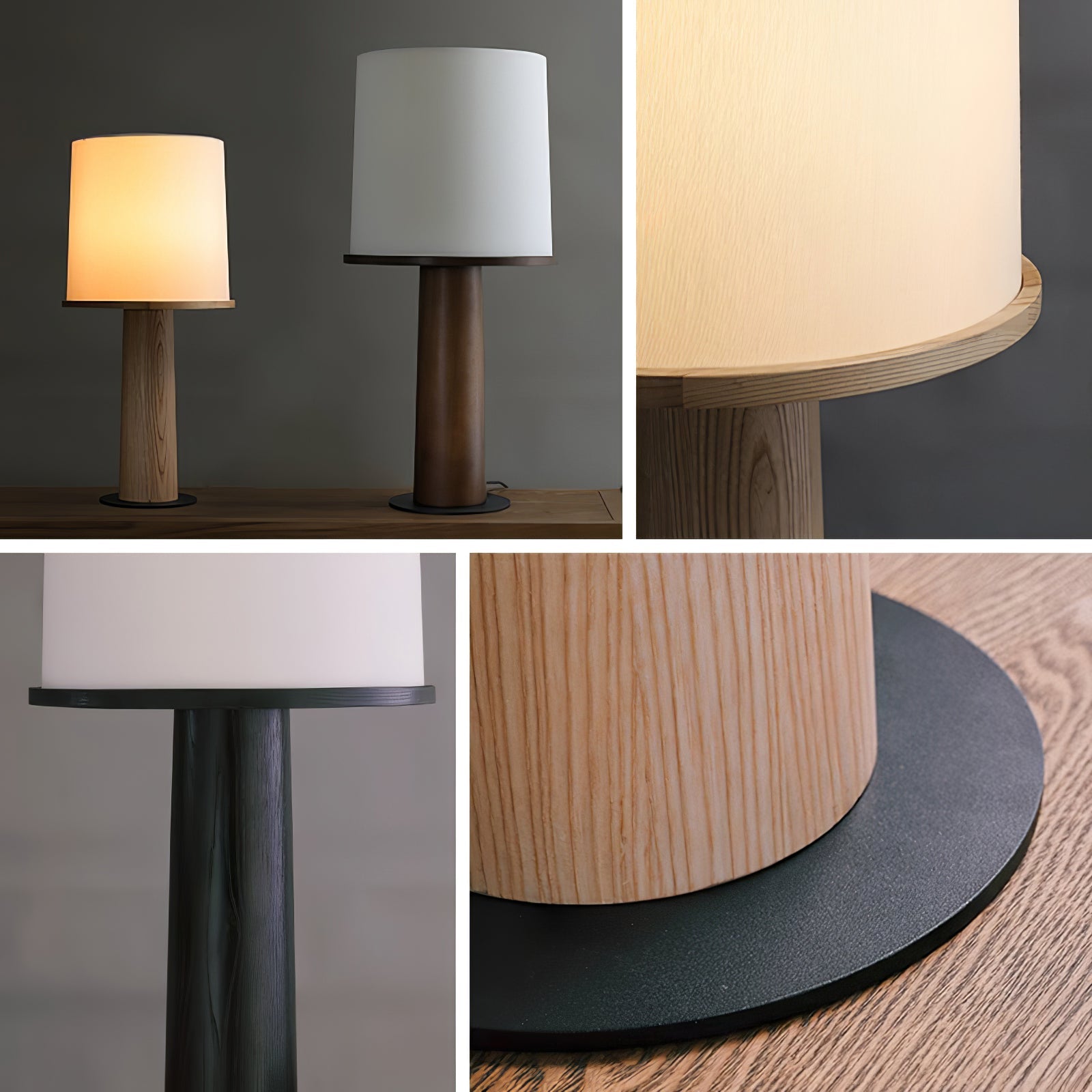 Ada Table Lamp | Wooden Base | White Shade