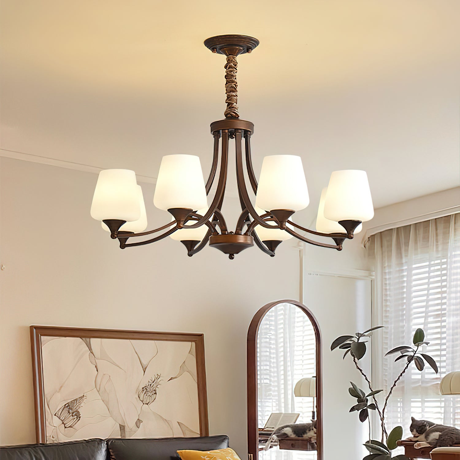 Adalyn Chandelier | Reddish Brown Metal | 3-10 Lights