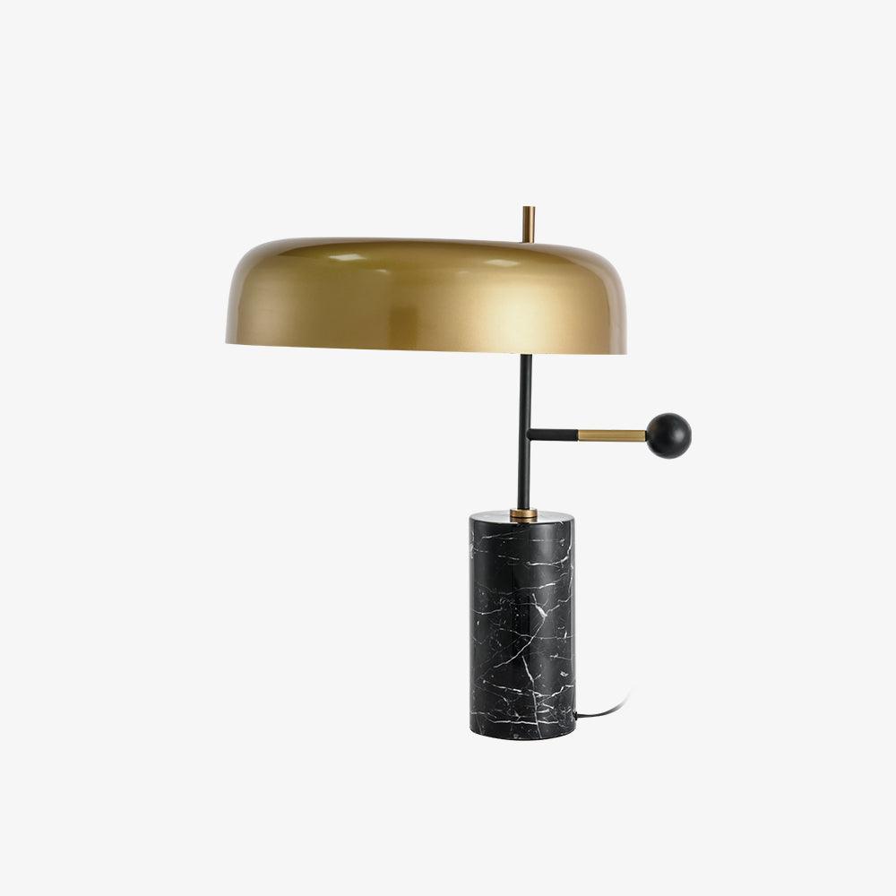 Adam Table Light | Marble Base & Gold Shade | Black
