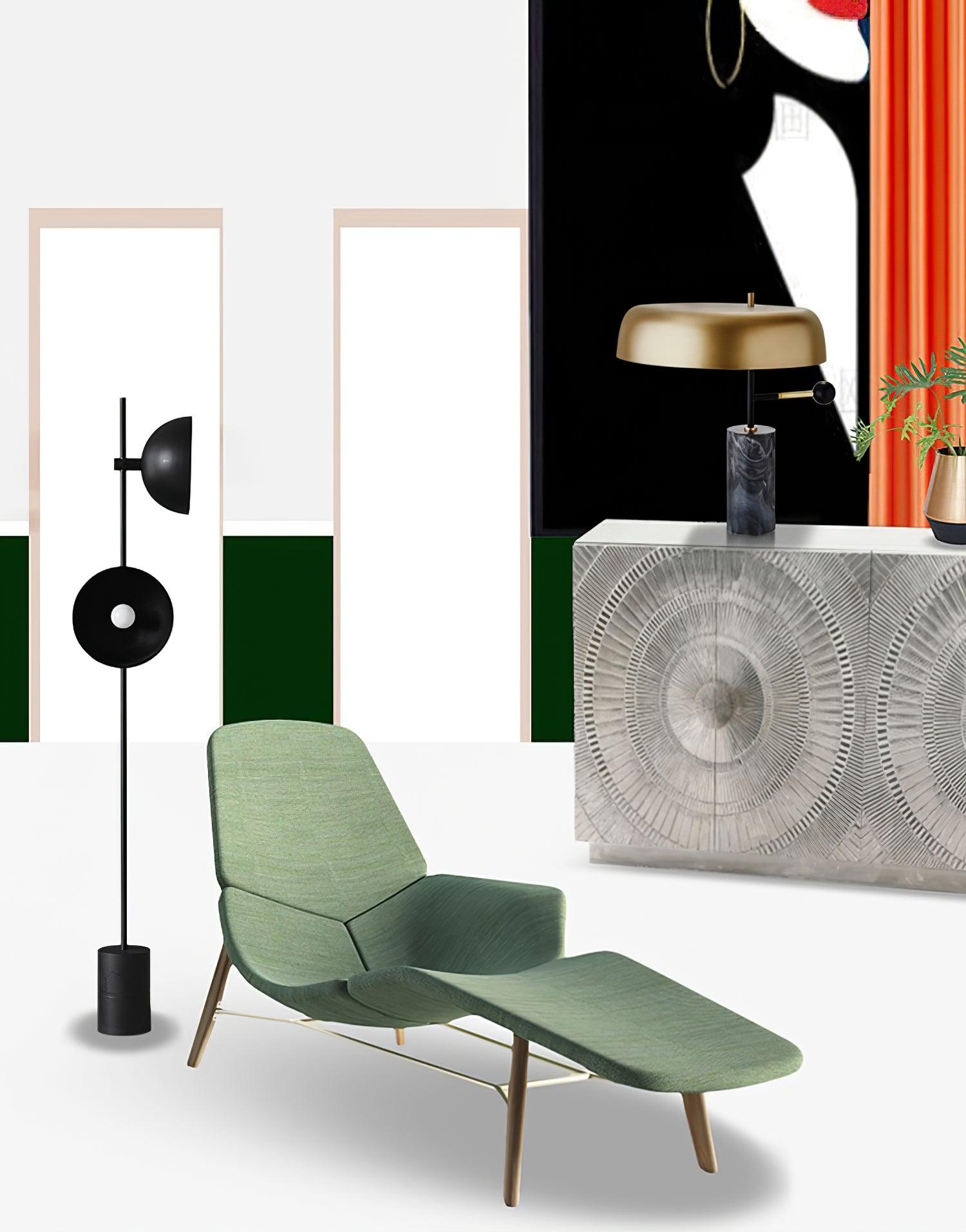 Adam Table Light | Marble Base & Gold Shade | Black