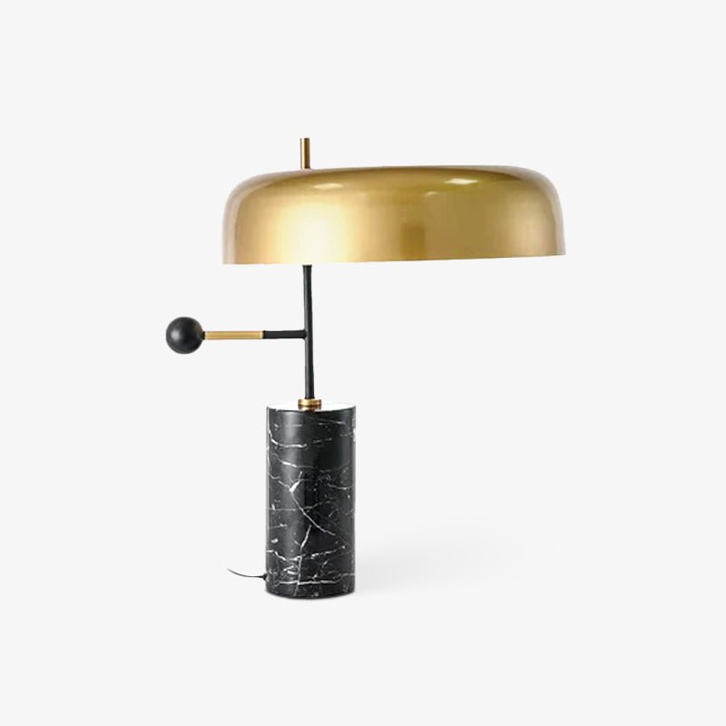 Adam Table Light | Marble Base & Gold Shade | Black
