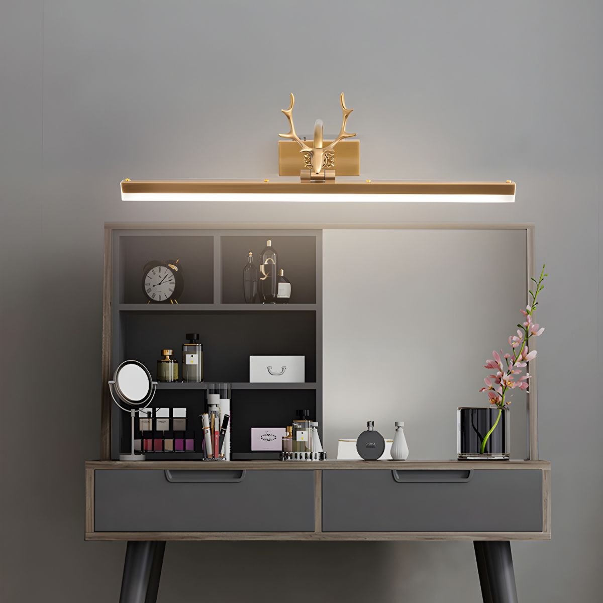 Adelaide Antler Wall Lamp | Metal & Acrylic | Gold