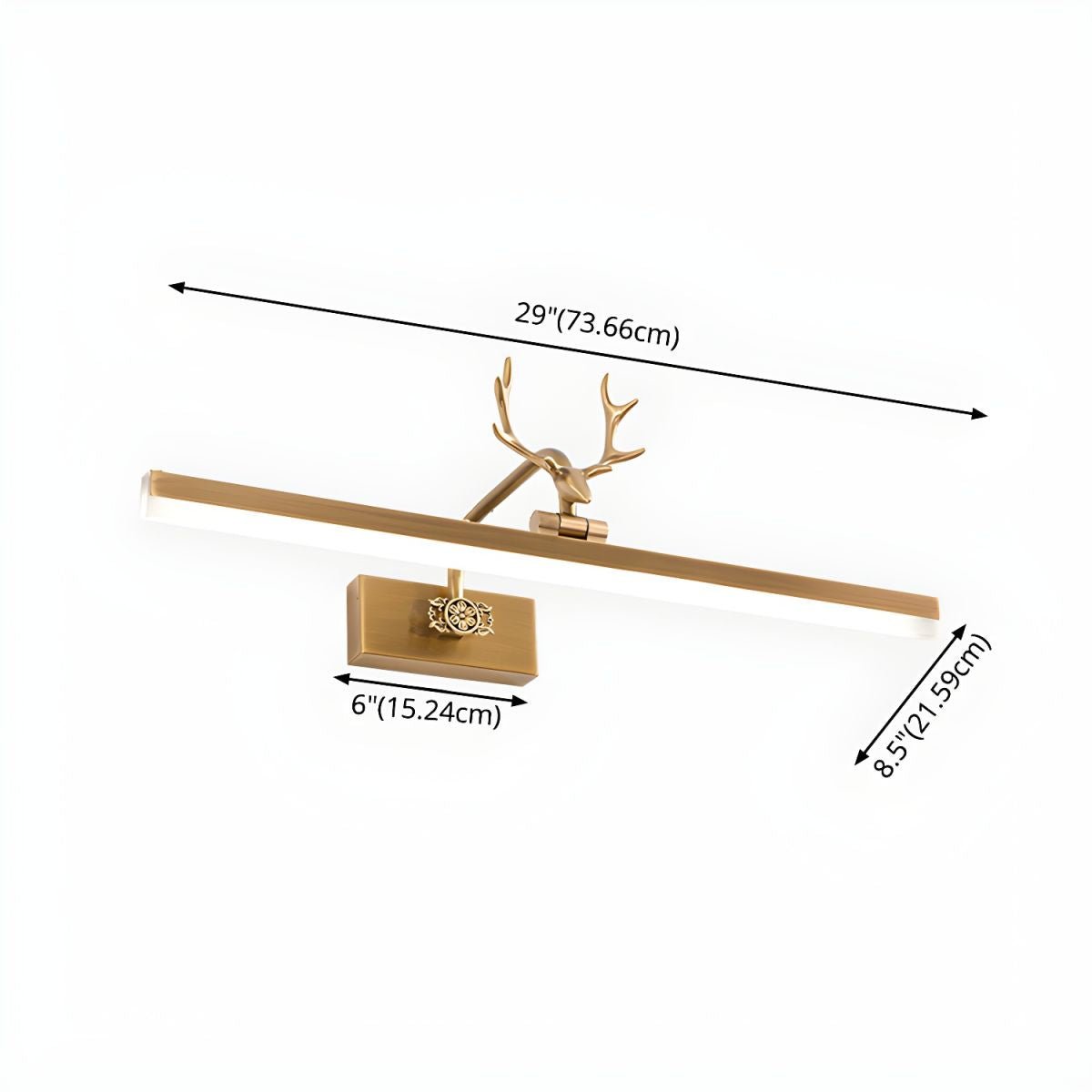Adelaide Antler Wall Lamp | Metal & Acrylic | Gold