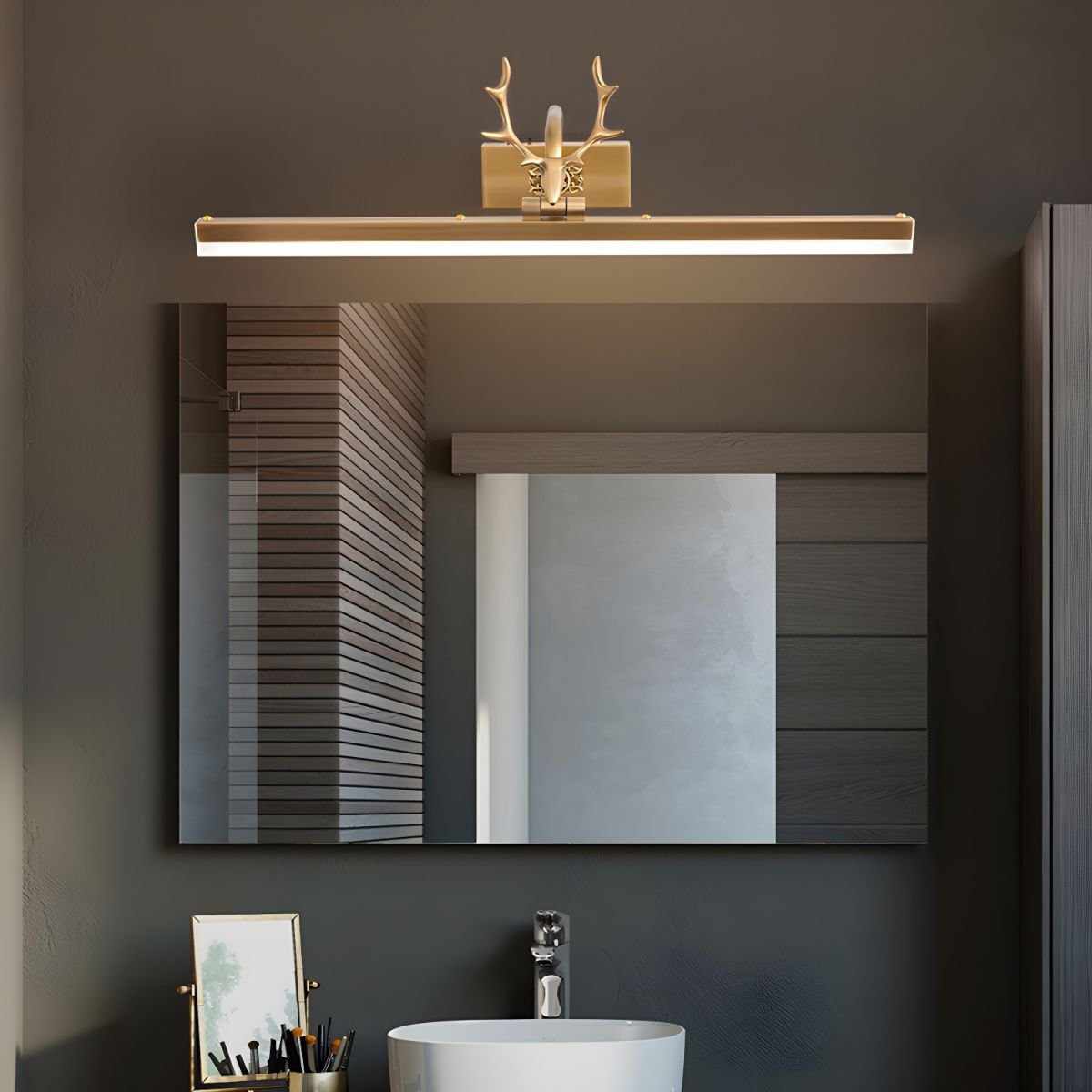 Adelaide Antler Wall Lamp | Metal & Acrylic | Gold