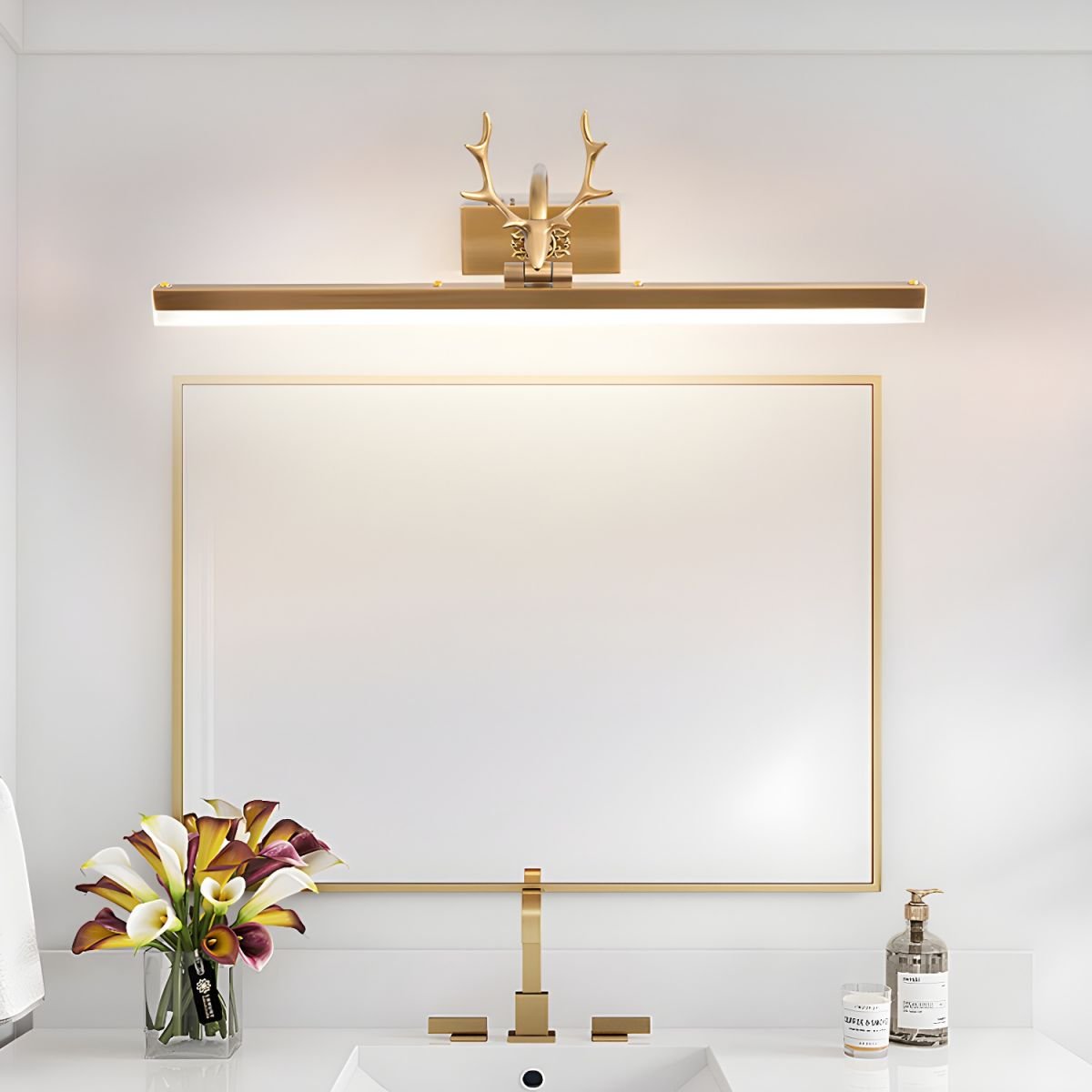 Adelaide Antler Wall Lamp | Metal & Acrylic | Gold