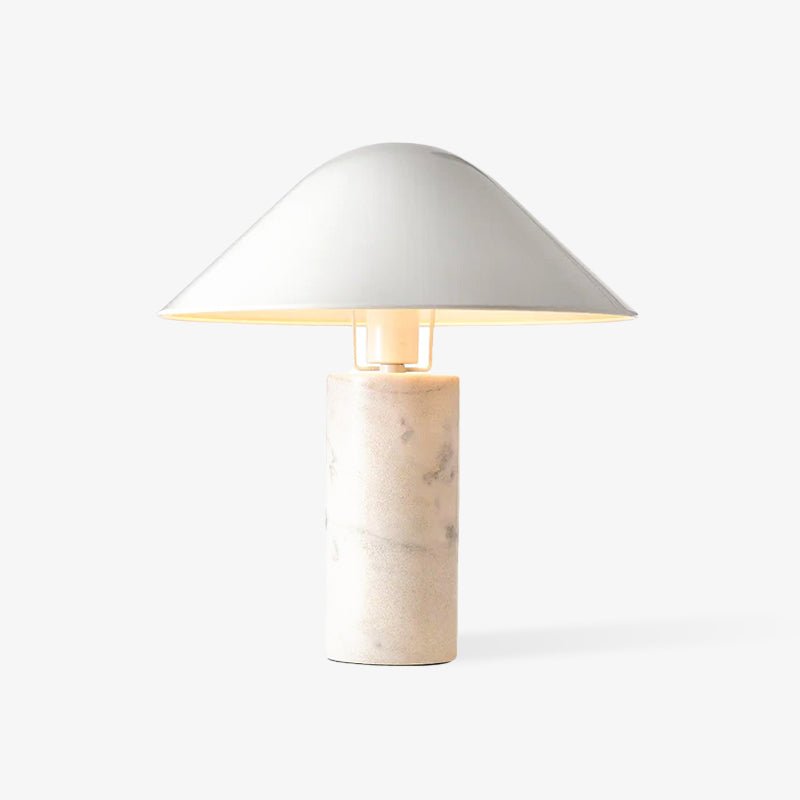 Marble Table Lamp | Black & White Marble Base | 38cm Diameter