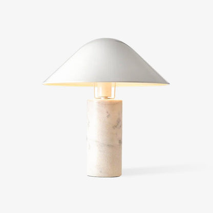 Marble Table Lamp | Black & White Marble Base | 38cm Diameter