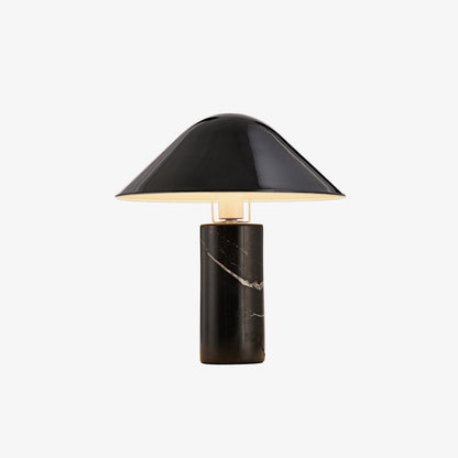 Marble Table Lamp | Black & White Marble Base | 38cm Diameter