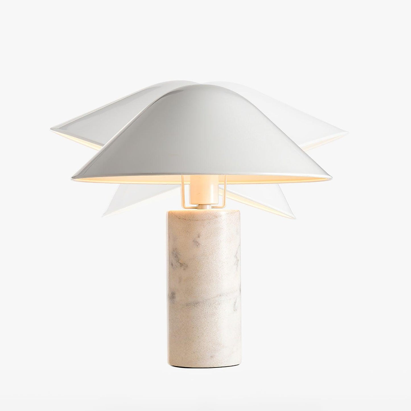 Marble Table Lamp | Black & White Marble Base | 38cm Diameter