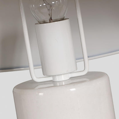 Marble Table Lamp | Black & White Marble Base | 38cm Diameter