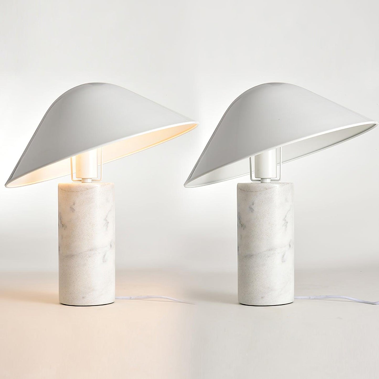 Marble Table Lamp | Black & White Marble Base | 38cm Diameter
