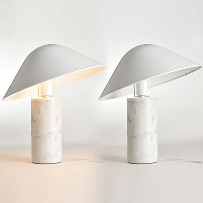 Marble Table Lamp | Black & White Marble Base | 38cm Diameter