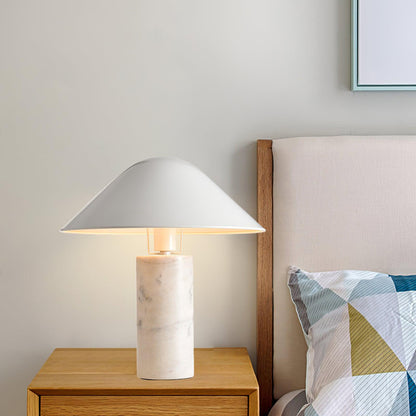 Marble Table Lamp | Black & White Marble Base | 38cm Diameter