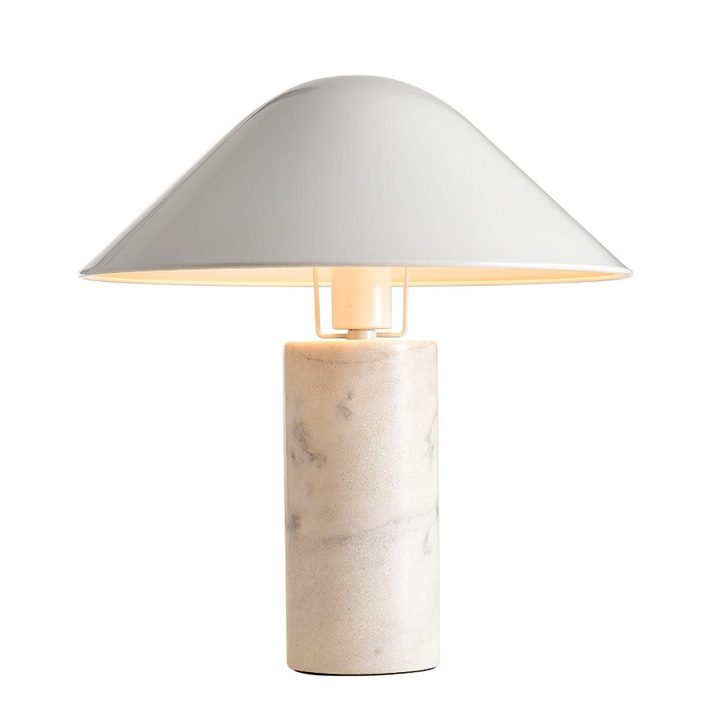 Marble Table Lamp | Black & White Marble Base | 38cm Diameter