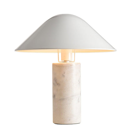 Marble Table Lamp | Black & White Marble Base | 38cm Diameter