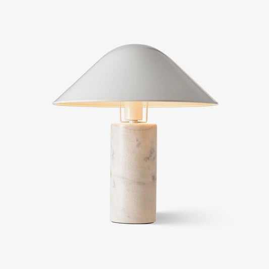 Marble Table Lamp | Black & White Marble Base | 38cm Diameter