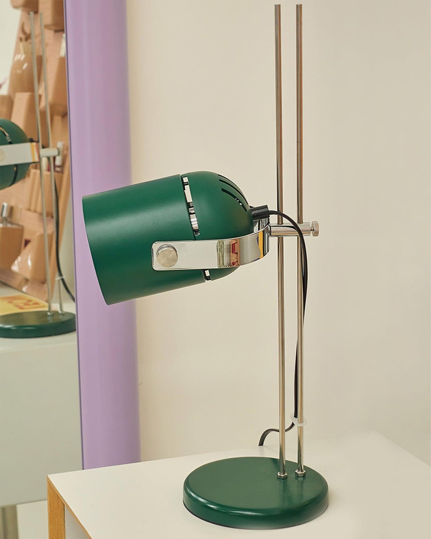 Adjusta Liftable Desk Lamp | Iron Construction | Chrome, Orange, Green