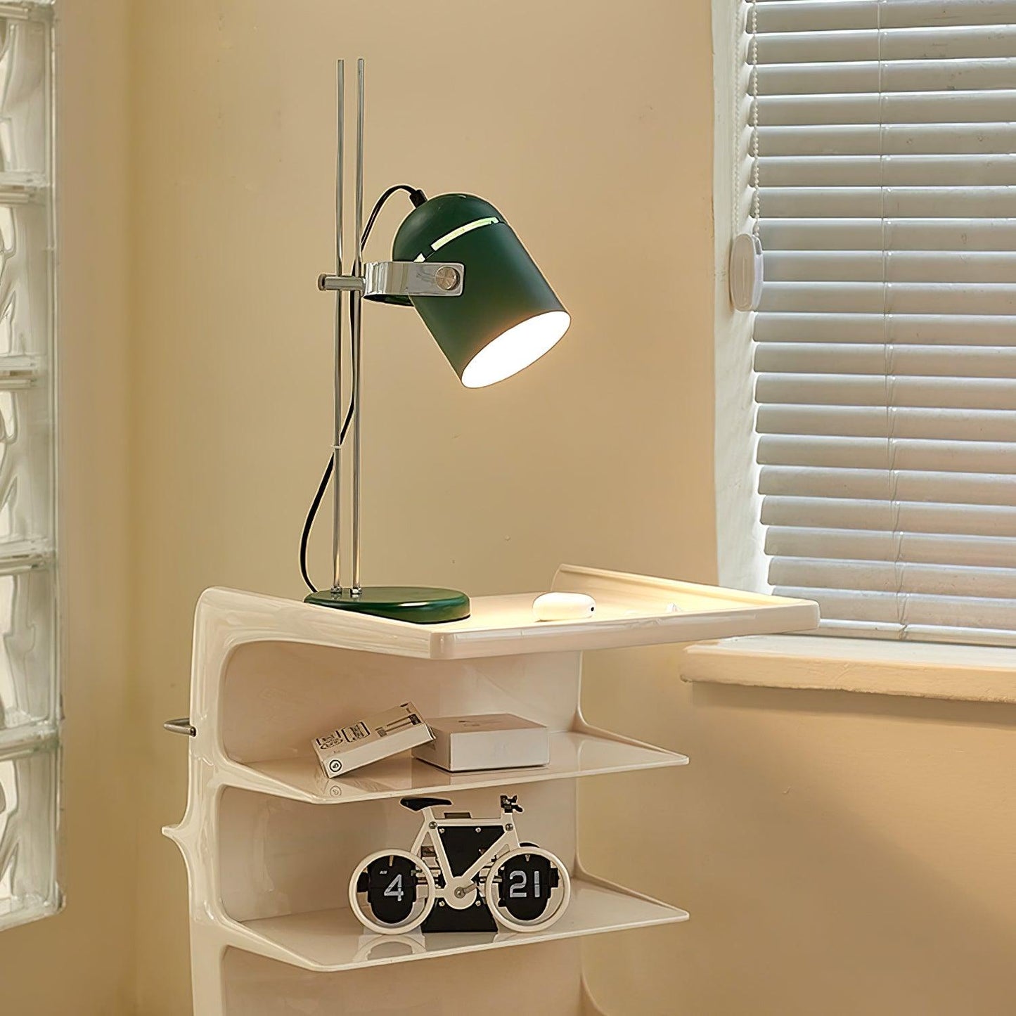 Adjusta Liftable Desk Lamp | Iron Construction | Chrome, Orange, Green