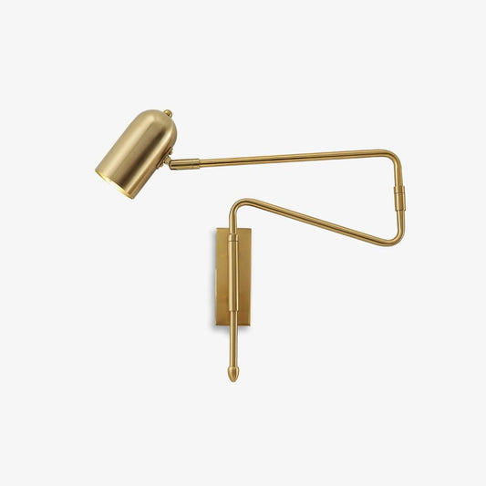 Adjustable Arm Reading Wall Lamp | Metal | Black and Gold