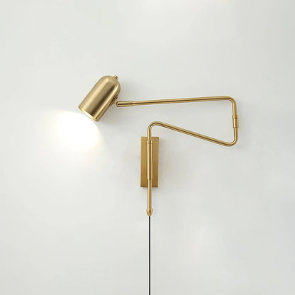 Adjustable Arm Wall Lamp | Metal | Black and Gold