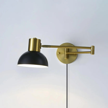 Adjustable Arm Wall Lamp | Metal | Black and Gold