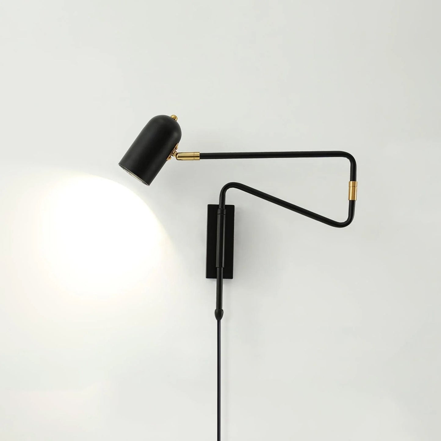 Adjustable Arm Wall Lamp | Metal | Black and Gold