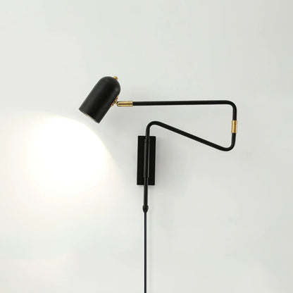Adjustable Arm Wall Lamp | Metal | Black and Gold