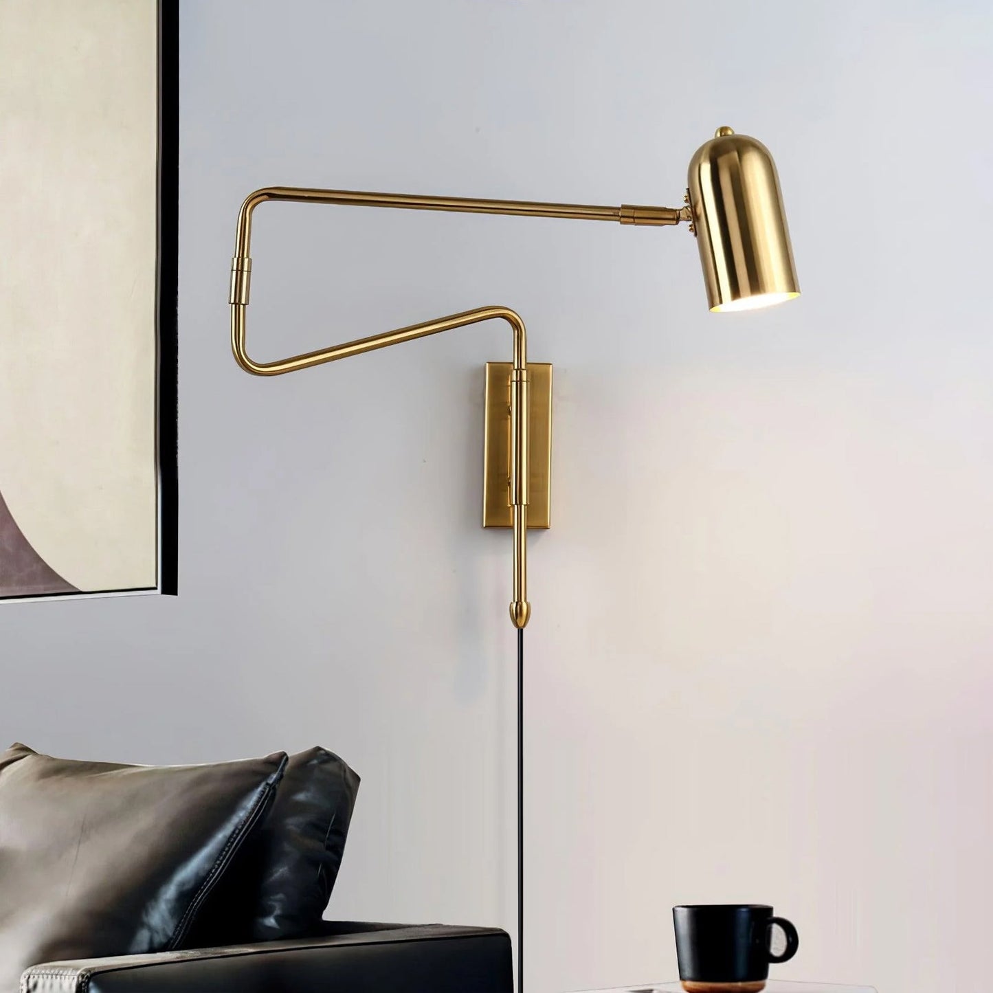 Adjustable Arm Wall Lamp | Metal | Black and Gold