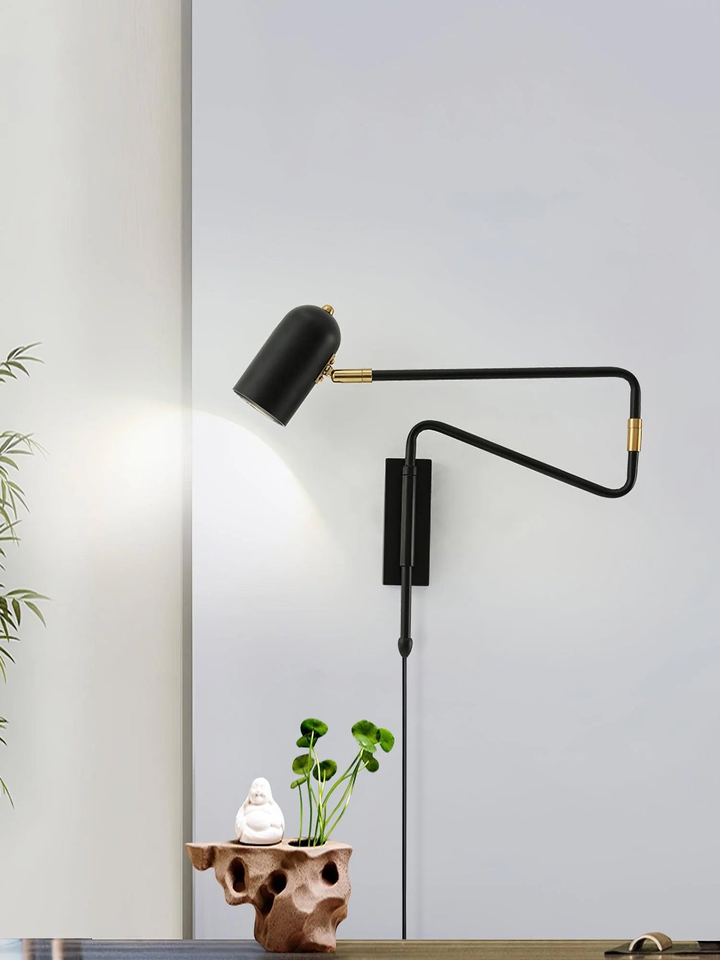 Adjustable Arm Wall Lamp | Metal | Black and Gold